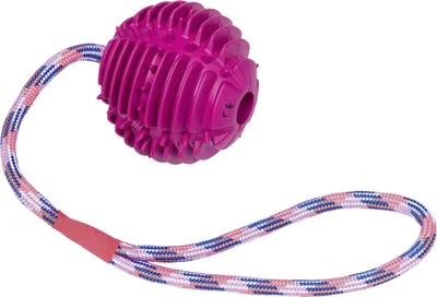 Produktbild von Nobby Vollgummi Ball mit Seil Ball: 7,5 cm; Seil: 30 cm