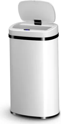 Produktbild von Juskys Automatik Mülleimer mit Sensor 60L rechteckig - elektrischer Deckel - Weiß