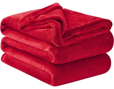 Produktbild von Kuscheldecke Rot 230x270 cm Flauschige Fleecedecke Warme Wohndecke aus Flanell