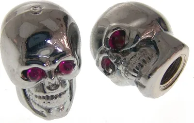 Produktbild von Ventilkappen Skull Totenkopf chrom