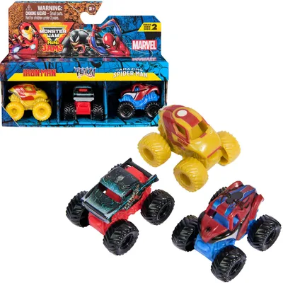 Produktbild von Monster Jam Satz von 3 Mini Jams Marvel Iron Man Venom Spiderman