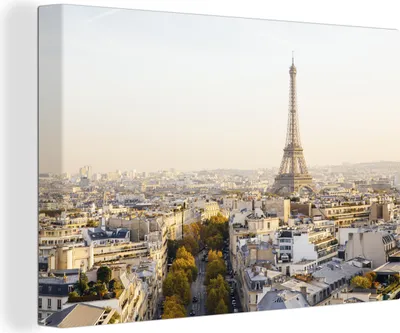Produktbild von OneMillionCanvasses® - Leinwandbilder - 140x90 cm, Eiffelturm - Paris - Himmel, Wandbilder Kunstdruck Wanddekoration