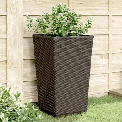 Obrázek produktu pro Zahradní květináče 4 ks modrá šedá 32,5 x 32,5 x 57 cm pp Hnědá / 4