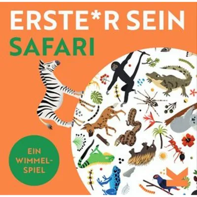 Produktbild von Erste*r sein! Safari Reisespiel Mini-Ausgabe mit über 100 Tieren und variablem Spielbrett