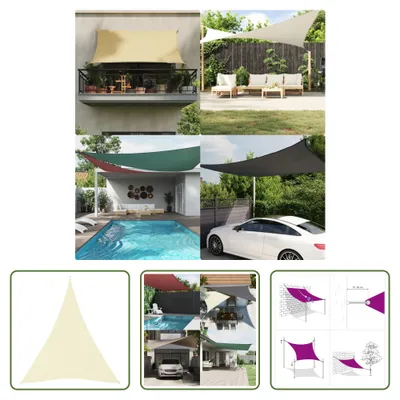 Immagine prodotto di The Living Store Tenda da sole in tessuto Oxford triangolare 4x5x5 m Crema