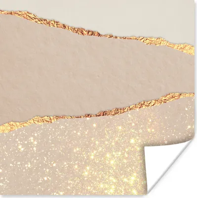 Produktbild von MuchoWow® Poster Luxus - Gold - Glitzer - Rosa 50x50 cm - Wohnzimmerdekoration