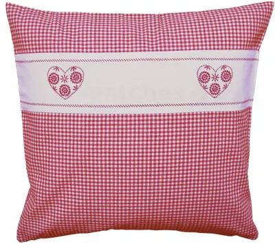 Produktbild von Kissen-Bezug Landhaus-Stil rot kariert 40x40 cm Baumwolle-Mix