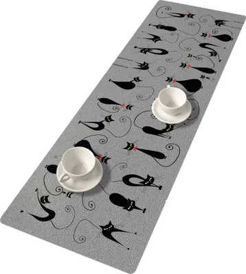 Produktbild von BERTONI Filz Tischläufer, Tischdecke mit Muster Bank Tischdekoration CATS 95x33 cm