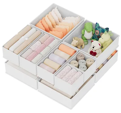 Image de Omgoods - Organisateur de vêtements avec 10 compartiments, couleur blanc nuage