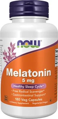 Produktbild von Melatonin 180 pflanzliche Kapseln Now Foods
