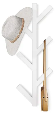 Immagine prodotto di Gancio appendiabiti a parete, barra in metallo, 6 ganci, 41 cm, bianco