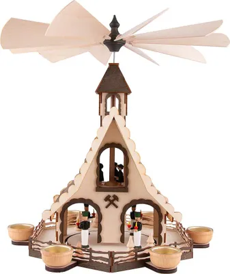 Produktbild von 1-stöckige Hauspyramide Bergmänner (47cm) von Saico Seiffen