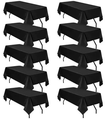 Obrázok produktu pre Obrus, balenie 10 kusov, 152 x 320 cm, čierna farba, materiál: polyester, vhodný na obdĺžnikové stoly, umývateľný