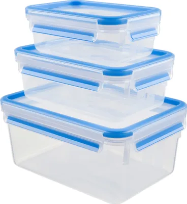 Image de EMSA Clip & Close Set de 3 boîtes de conservation, 0,55 / 1,0 / 2,3 L, 508566, couleur : bleu