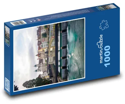 Obrázok produktu pre Puzzle 1000 Panoráma mesta s vodopádom - martinpuzzle