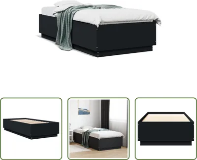Produktbild von The Living Store Bettgestell Schwarz 90x200 cm Holzwerkstoff