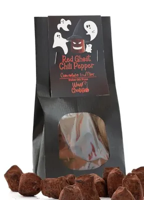 Produktbild von WOW Chocolao! Rote-Geister-Chili-Schokoladentrüffel, Halloween-Edition 130 g
