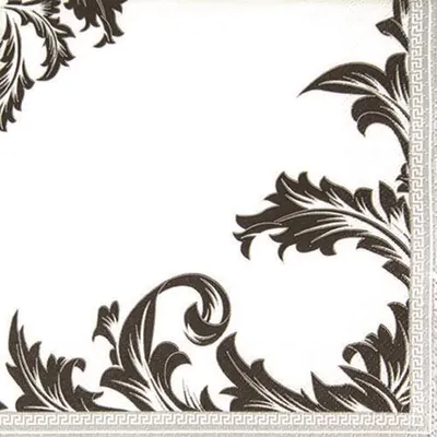 Produktbild von RP 20 Servietten Luxury black/silver - Ornamente edel schwarz/silber 33x33cm
