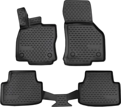 Image de 3D Tapis De Sol en Caoutchouc Exclusive Pour Skoda Octavia 4 Depuis 2020 4pcs, Bord Haut, Noir, Antidérapant, Toutes Saisons