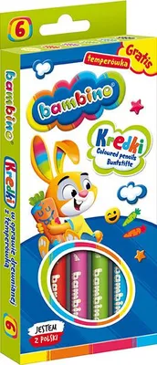 Produktbild von BAMBINO Buntstifte im Holzetui, 6 Farben, Spitzer