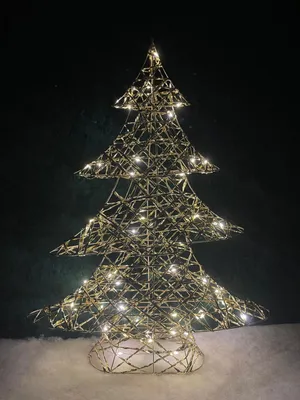 Obrázok produktu pre Kovový LED vianočný stromček 40 cm s 30 teplými bielymi svetlami a časovačom - do interiéru
