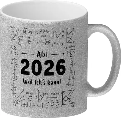 Produktbild von Abi 2026 weil ich es kann Glitzer-Kaffeebecher für Abschluss