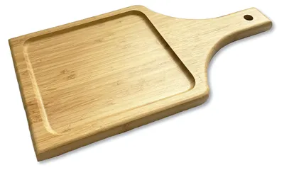 Bambus-Servierplatte mit Griff, 33 cm, für Käse & Tapas