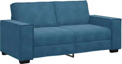 Image de Canapé 2 places bleu velours 180x78x84 cm