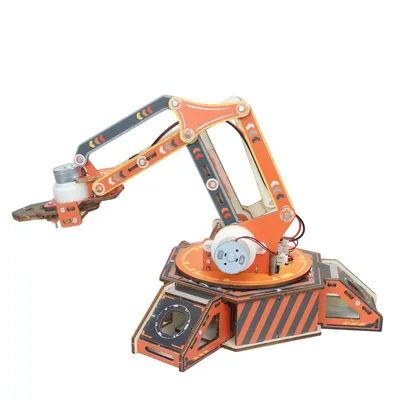 Produktbild von DIY Roboterarm aus Holz, 360° drehbar, kreativer Experimentier-Bausatz für Kinder ab 12 Jahren