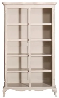 Produktbild von Casa Padrino Landhausstil Bücherschrank Antik Hellgrau 112 x 49 x H. 190 cm - Wohnzimmerschrank im Shabby Chic Look