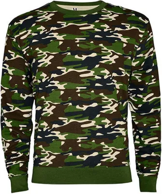 Produktbild von Herren Malone Sweatshirt, Slub Garn - Farbe: Camouflage Forest 232 - Größe: XXL