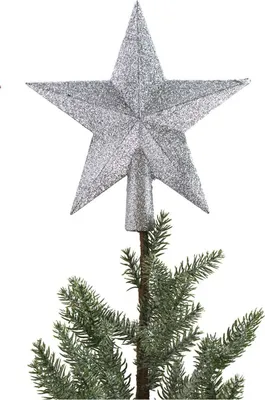 Image de BURI Pointe de sapin étoile Pointe de sapin de Noël Décoration de sapin de Noël, couleur:argent