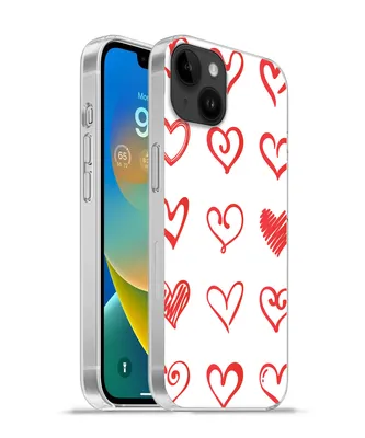 Produktbild von MuchoWow® Handyhülle Schutzhülle Hülle für Apple iPhone 14 Plus - Soft case Eine Illustration mit Herzen in verschiedenen Formen Silikon Softcase Handy Hülle - Abbildung