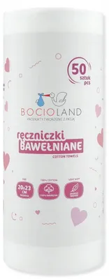 Obrázek produktu pro BOCIOLAND bavlněné ručníky v roli 20x23 cm, 50 ks