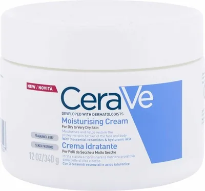 Produktbild von CeraVe 3337875597227, 340 g, Feuchtigkeitsspendend, trockene Haut, Weiblich, AQUA / WATER, GLYCERIN, CETEARYL ALCOHOL, CAPRYLIC/CAPRIC TRIGLYCERIDE, CETYL ALCOHOL,..., 1 Stück(e)