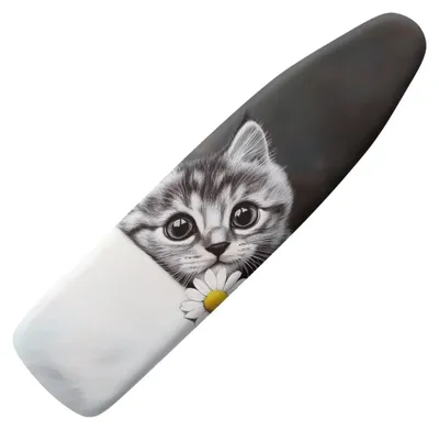 Strijkplankhoes mit Katzenmotiv, grau, hitzebeständig, Größe S