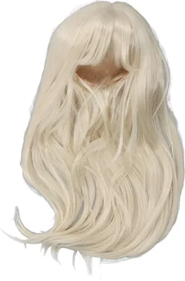 Produktbild von Baumwollpuppenperücke, lang, lockig, hochtemperaturbeständig, weiches Seidenplüschhaar für einen Kopfumfang von 35–39 cm, Milchgold