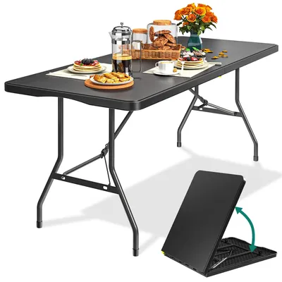 Produktbild von 1,8 m Klappbare Campingtisch mit Griff, Schwarz