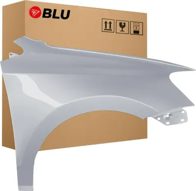 Zdjęcie produktu dla BLU Błotnik Premium pasujący do VW Volkswagen Polo 6R1 LA7W Prawy srebrny ReflexSilber | 2009-2017 | Przedni Przód | Lakierowany | Gotowy do montażu | Ocynk