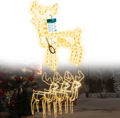 Productafbeelding van Rentier-verlichting, 90 cm, kerstdecoratie, warm wit licht, geschikt voor buiten, feestdecoratie