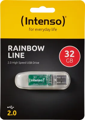 Immagine prodotto di Chiave USB 2.0 Intenso da 32 GB, Linea Arcobaleno, trasparente