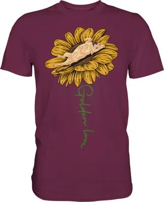 Produktbild von Labrador Sonnenblumen T-Shirt Garten Motiv Gärtner Hunde Geschenk – Burgundy / L