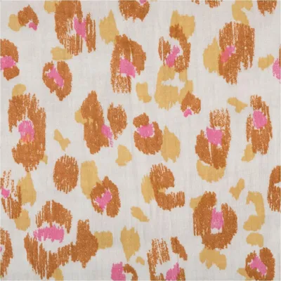 Produktbild von Musselinstoff Meterware Baumwolle Karula Leo beige rosa 1,30m