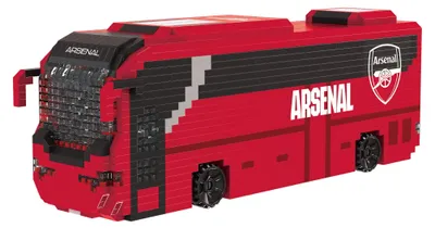 Productafbeelding van FOCO, officieel gelicenseerd product van Arsenal FC. BRXLZ-stenen, 3D-voetbalbus, bouwset