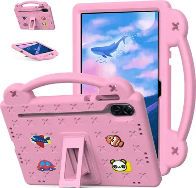Obrázek produktu pro Ochranné pouzdro pro Honor Pad X9/Pad X8 Pro 11.5", roztomilé dětské pouzdro, odolné proti nárazům s držadlem a stojánkem Růžový