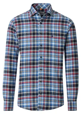 Produktbild von Redmond - Casual Fit - Herren Flanell Freizeithemd (262045112), Größe:6XL, Farbe:Blau(100)