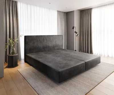 Produktbild von DELIFE Boxspringgestell Dream-Well Mikrofaser Anthrazit Vintage 200x200 cm
