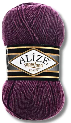 Productafbeelding van Alize 1x 100g Superlana Klasik garen, effen kleur, geschikt voor haken en breien (111)