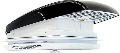 Produktbild von Dachluke DeLuxe 400x400 mm schwarz mit Ventilator