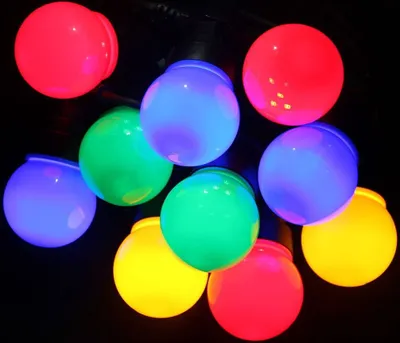 Produktbild von Party Lichterkette LED bunt 10Kugeln Ø5cm Gartenbeleuchtung Biergarten Festzelt